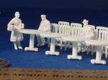 HO Scale 5 Round Tables and 20 Chairs