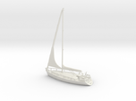 SailBoat 02_reefed sails. HO Scale 1:87 