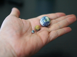 Tiny Earth, Mars & Moon to scale