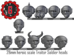 28mm heroic Scale Traitor Guard heads
