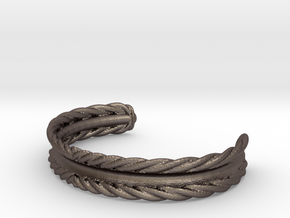 Hair Tie Bracelet in Polished Bronzed Silver Steel