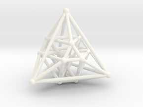 Hyper Tetrahedron Vector Net  in White Processed Versatile Plastic