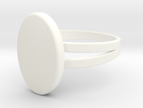 Customizable Signet Ring in White Processed Versatile Plastic