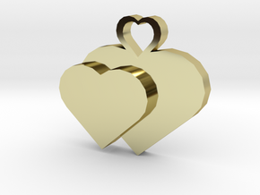 Heart2heart Pendant in 18k Gold Plated Brass
