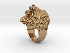 Aggressive Lion Ring in Polished Brass: 11.5 / 65.25