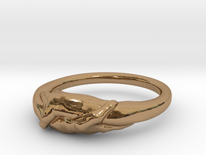 Rome Handshake Ring Size(US)-6 (16.51 MM) in Polished Brass
