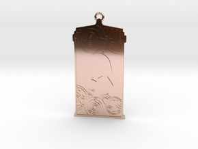 TARDIS Pendant with One in 14k Rose Gold Plated Brass