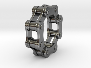 Violetta L. - Bicycle Chain Ring in Polished Silver: 9 / 59
