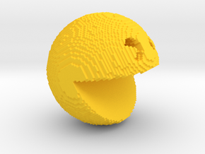 Pacman pixelated from 'PIXELS 2015' movie in Yellow Processed Versatile Plastic