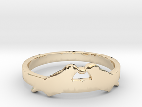 Love Birds Ring Size 7.5 in 14k Gold Plated Brass
