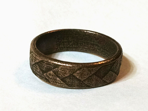 Flat Braid Ring size 12 in Polished Bronze Steel