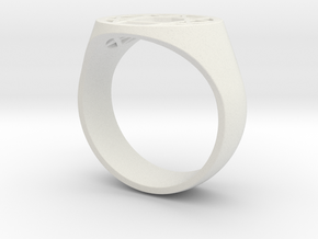 Enneagram Ring - Thick Band - Size 11 in White Natural Versatile Plastic