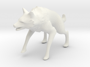 Wolf Pop Art Figurine in White Natural Versatile Plastic: 28mm