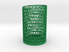 PI Pen and Pencil Holder - Tall in Green Processed Versatile Plastic