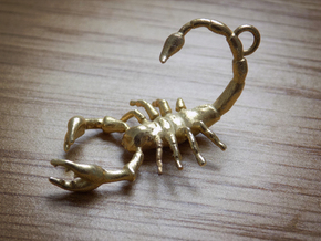 Scorpius Pendant  in Natural Brass