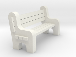 Street Bench 'O' 48:1 Scale in White Natural Versatile Plastic