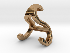 AS SA - Two way letter pendant in Polished Brass