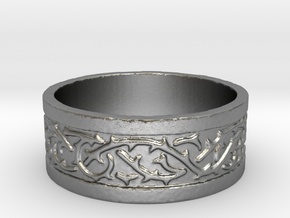 Thorns Over Stone Ring in Natural Silver