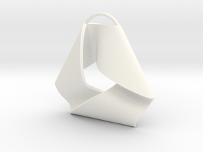 Mobius Triangle Pendant (Large) in White Processed Versatile Plastic