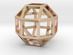 Rhombicuboctahedron Pendant in 14k Rose Gold Plated Brass