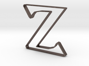 Typography Pendant Z in Polished Bronzed Silver Steel