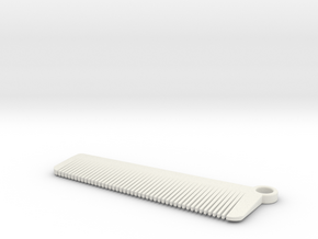 Keychain Comb in White Natural Versatile Plastic