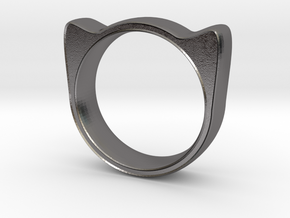 Meow ring 17mm in Polished Nickel Steel