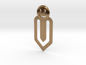 Happy Bookmark in Natural Brass