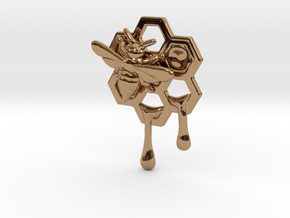 Honey Comb Charm Version 2 in Polished Brass