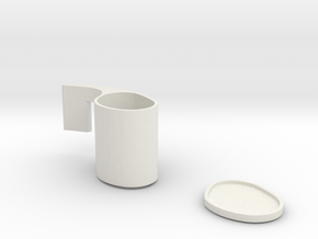 Cup And Saucer in White Natural Versatile Plastic