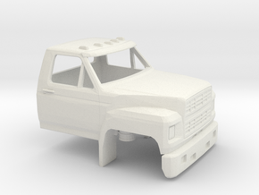 1/64 1980-86 Ford F 600 Cab only in White Natural Versatile Plastic