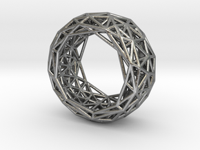 Truss structure ring in Natural Silver