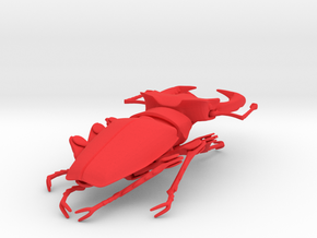 Articulated Stag Beetle (Lucanus cervus) in Red Processed Versatile Plastic