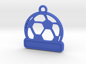 Football / Soccer Ball Keychain in Blue Processed Versatile Plastic