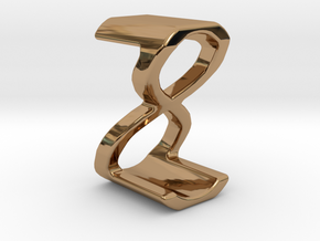 Two way letter pendant - Z8 8Z in Polished Brass