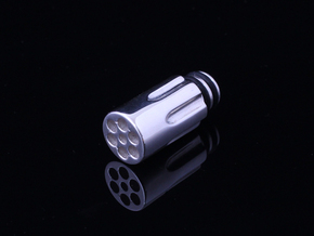 Revolver Chamber Driptip in Polished Silver