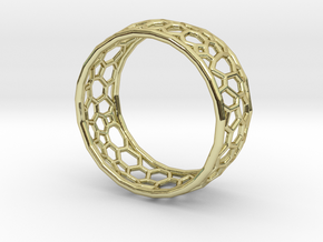 Cellular structure ring in 18k Gold Plated Brass