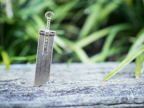 Fantasy Sword Keychain / Box Opener in Polished Bronzed Silver Steel