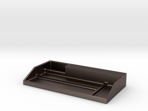 Tabletop Organizer in Polished Bronzed Silver Steel