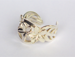 Frangipani Ring in Fine Detail Polished Silver