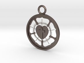 Lutheran Pendant in Polished Bronzed Silver Steel