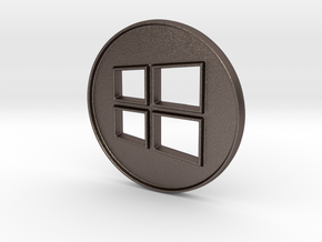 Giant Windows Coin (6 inches)  in Polished Bronzed Silver Steel