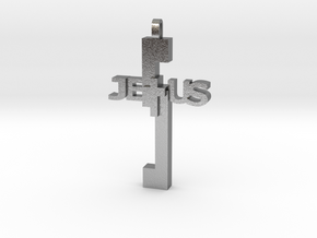 Jesus Pendant in Natural Silver