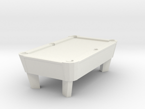 Pool Table - Qty (1) HO 87:1 Scale in White Natural Versatile Plastic