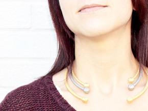 VIBES - Solid Choker Size M in Polished Gold Steel
