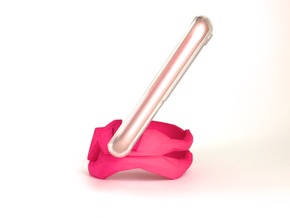 iPhone Stand - ST(r)AND CUFF 2 -Smartphone Stand + in Pink Processed Versatile Plastic: Small