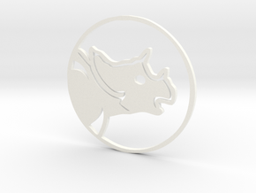 Triceratops Coin in White Processed Versatile Plastic