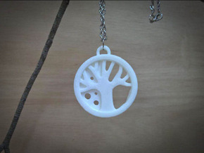 Tree of Life Pendant in Polished Bronzed Silver Steel
