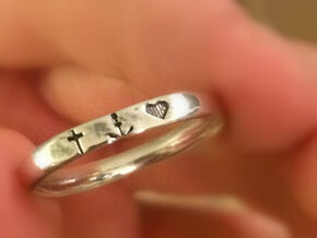 Faith Hope Love in Polished Silver