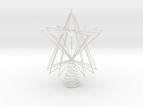 Christmas Tree Star  in White Natural Versatile Plastic